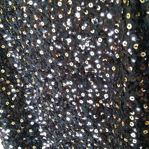 Ann Taylor Loft Black sequin sleeveless blouse. Size Medium. - Picture 3 of 8